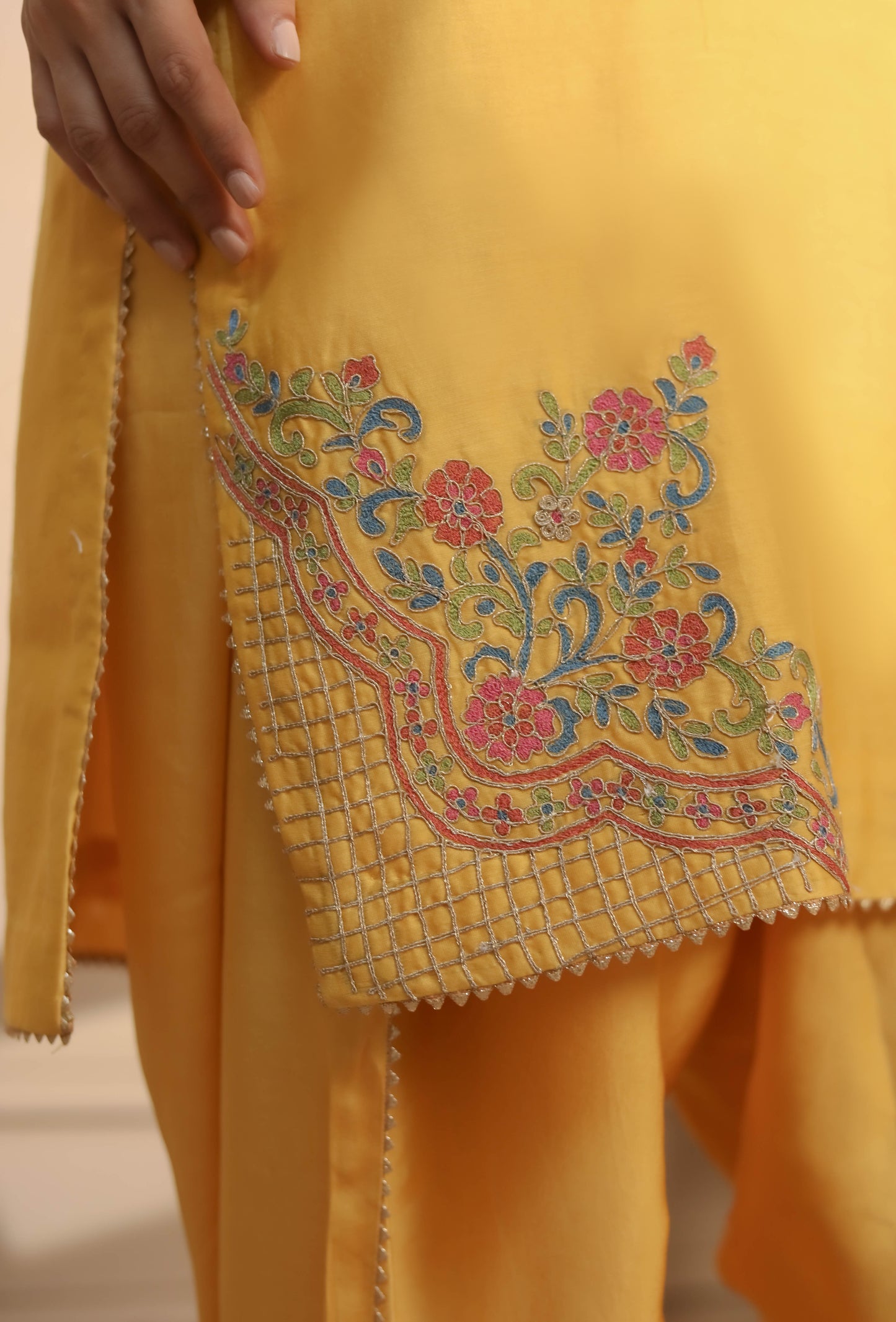 Yellow kurta paired with Dhoti Set