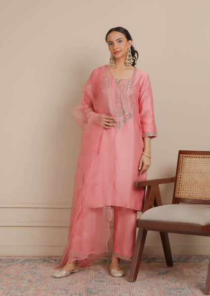 Pink kurta with Pant Set