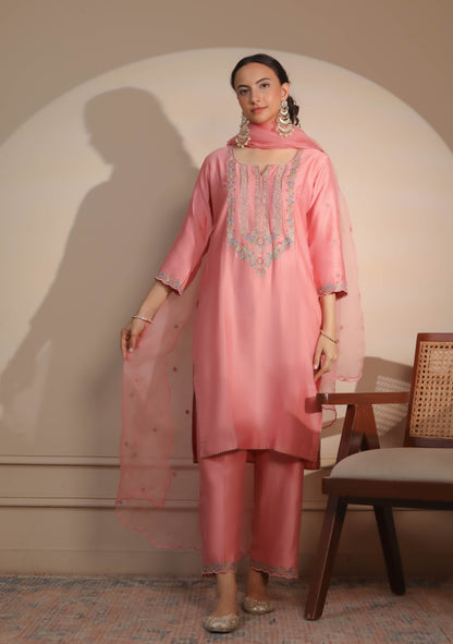 Pink kurta with Pant Set