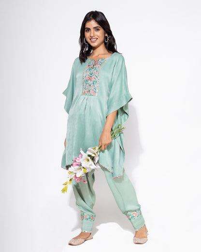 Blue Kaftan & Salwar Set